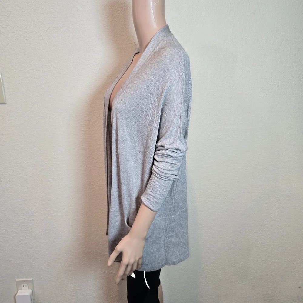 Vince Cardigan Womens Medium Gray Knit Open Front Silk Cashmere Sweater Pockets